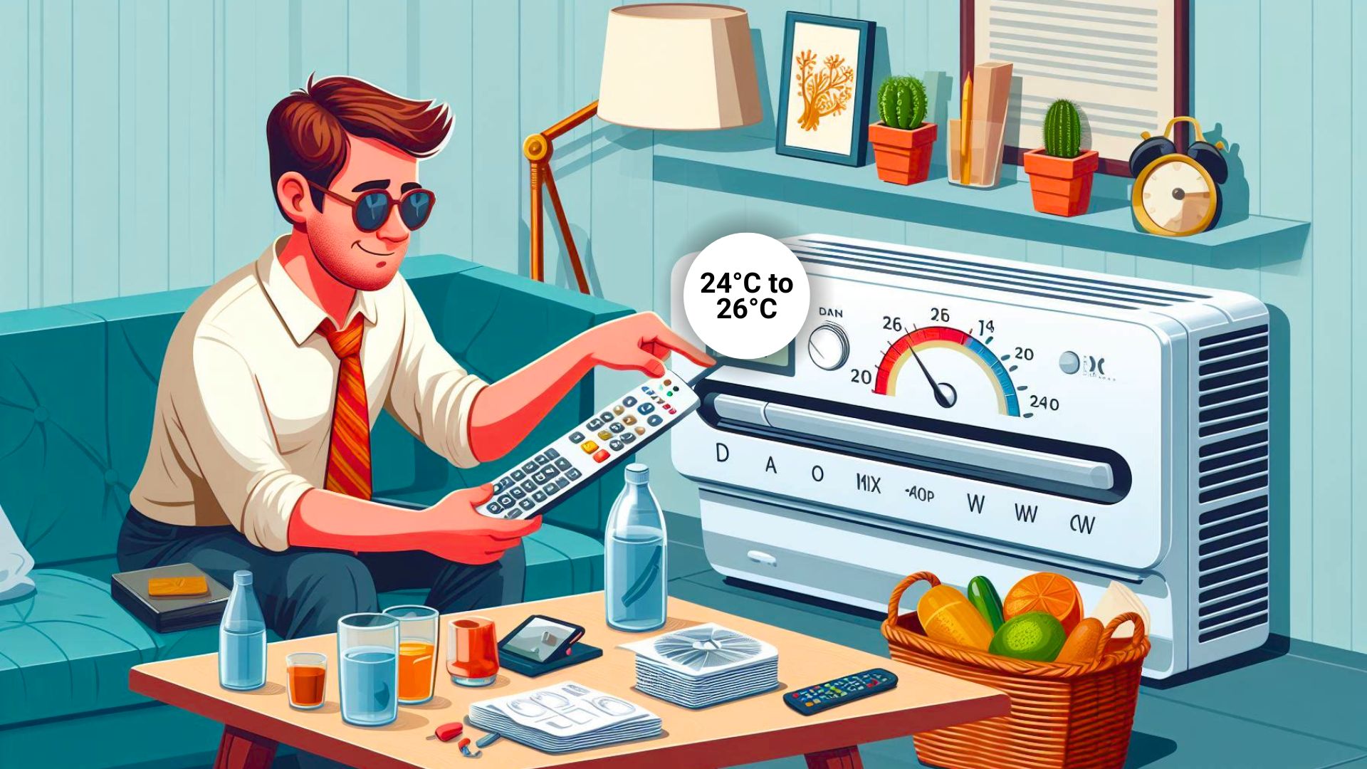 Setting your AC temperature between 24°C to 26°C